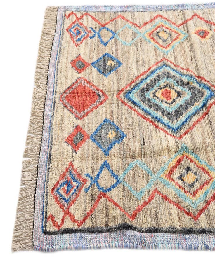 Detail image of  5' 1 x 7' 5  Hand Knotted Moroccan Wool Rug