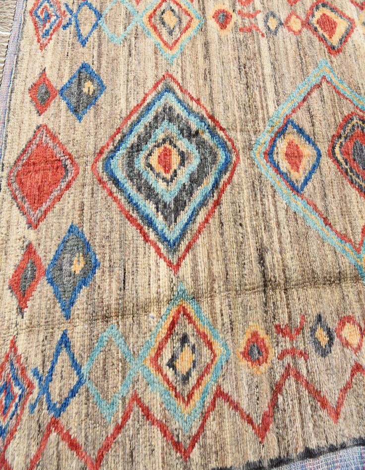 Detail image of  5' 1 x 7' 5  Hand Knotted Moroccan Wool Rug