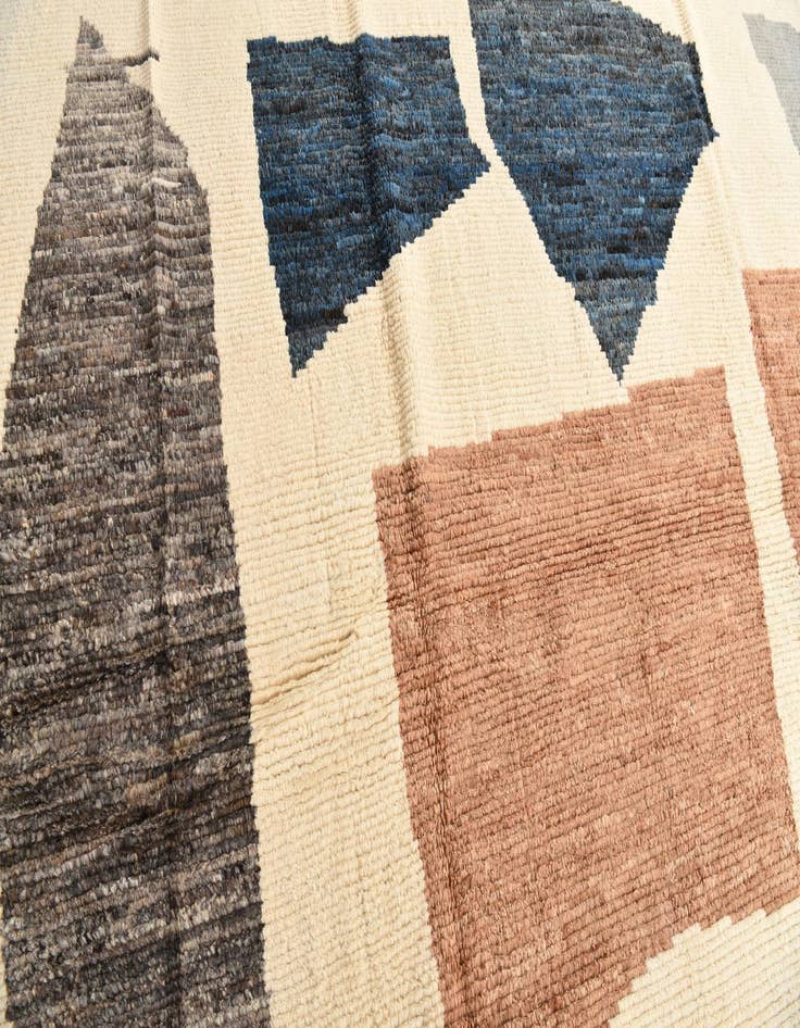 Detail image of  10' 2 x 14' 2  Hand Knotted Moroccan Wool Rug