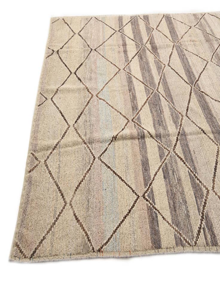 Detail image of  8' 1 x 9' 5  Hand Knotted Moroccan Wool Rug