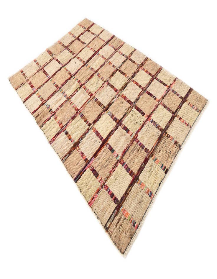 Detail image of  4' 6 x 6' 8  Hand Knotted Moroccan Wool Rug