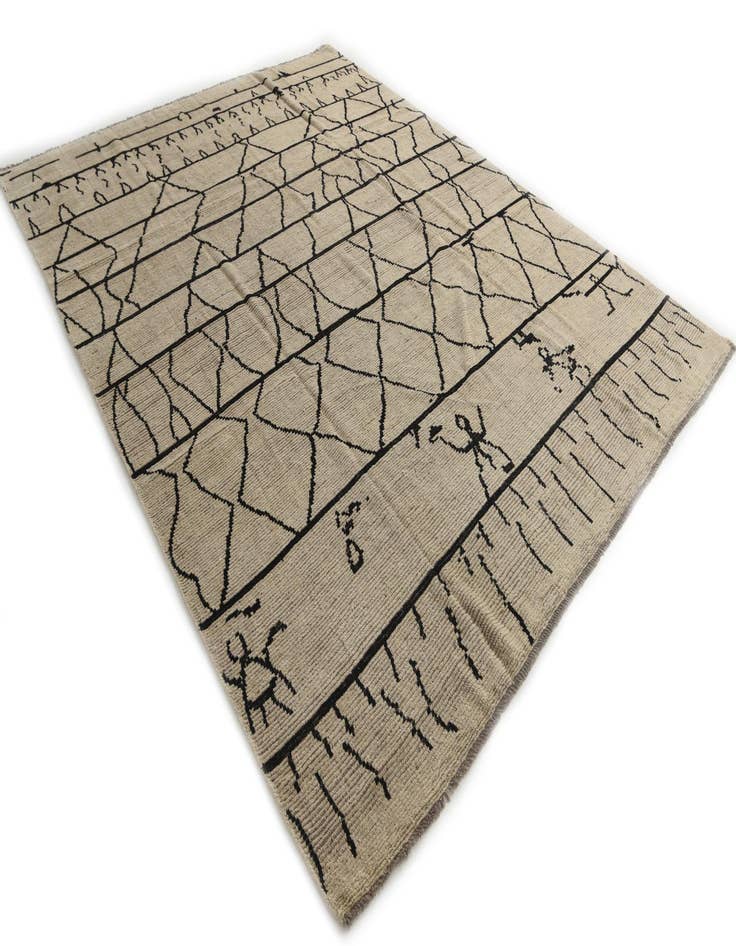 Detail image of  9' x 11' 7  Hand Knotted Moroccan Wool Rug