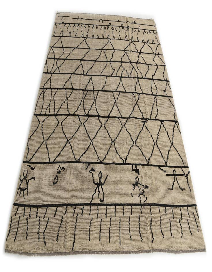 Detail image of  9' x 11' 7  Hand Knotted Moroccan Wool Rug