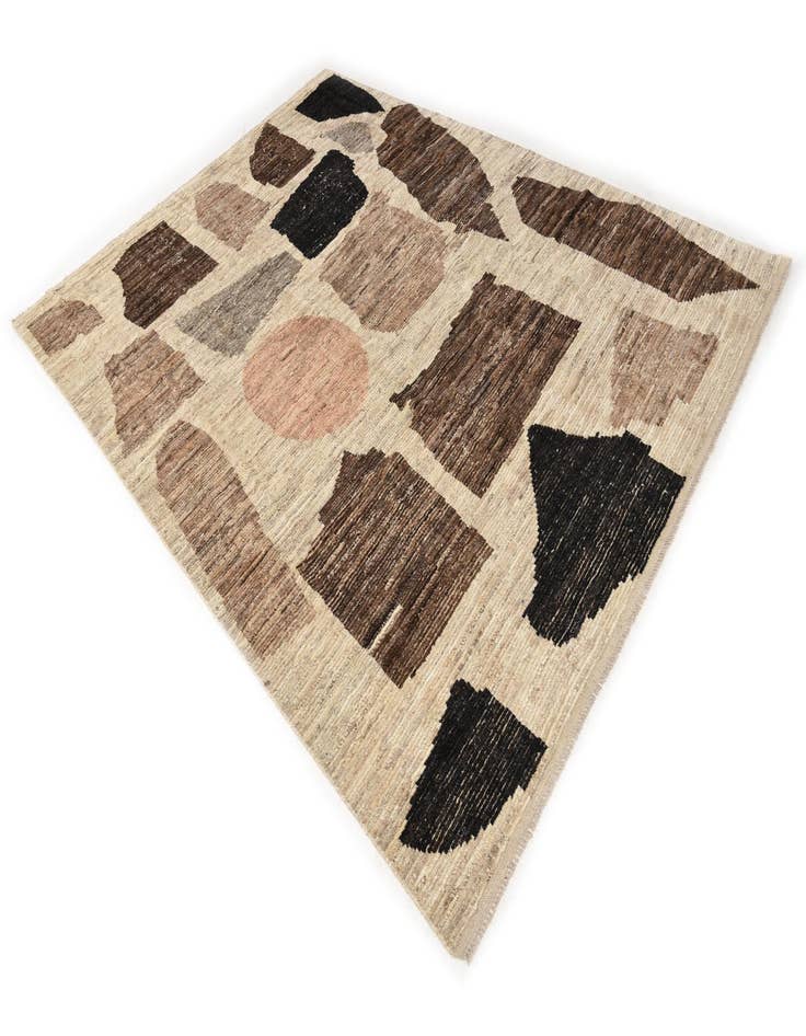 Detail image of  8' x 11'  Hand Knotted Moroccan Wool Rug