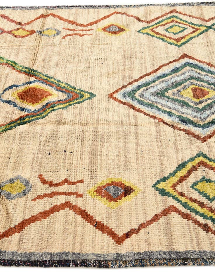 Detail image of  5' 11 x 9'  Hand Knotted Moroccan Wool Rug