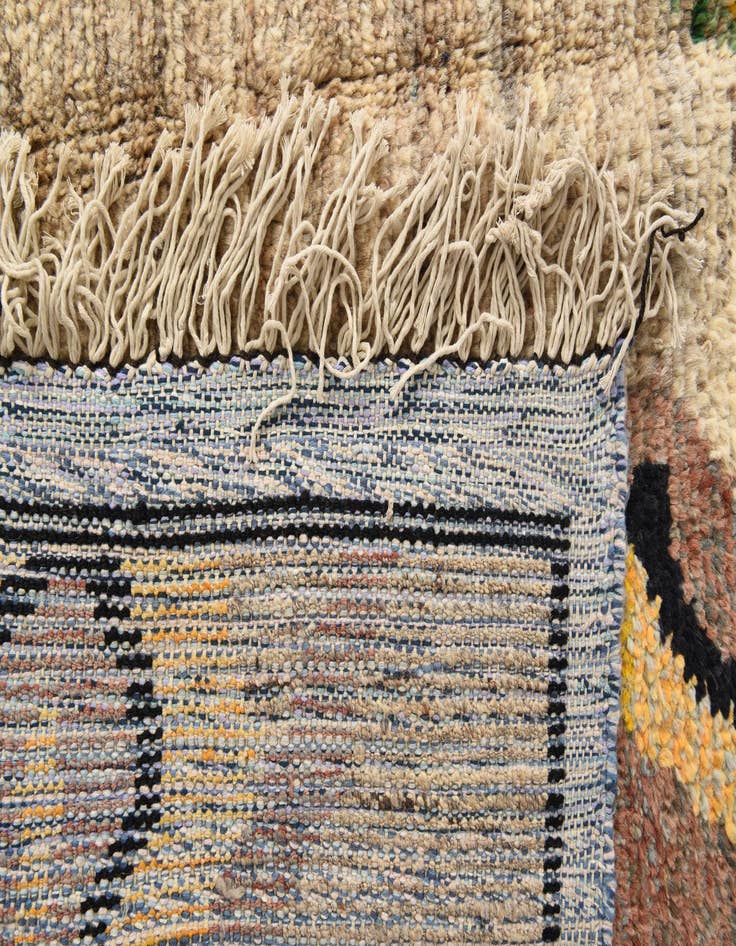 Detail image of  9' 10 x 14' 10  Hand Knotted Moroccan Wool Rug