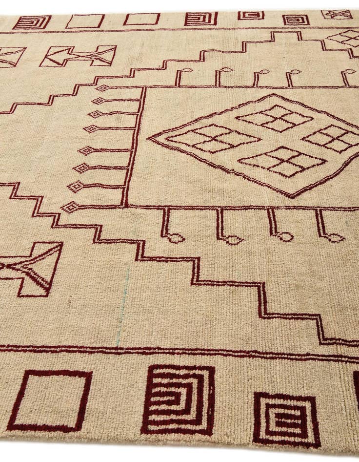 Detail image of  8' x 10' 9  Hand Knotted Moroccan Wool Rug