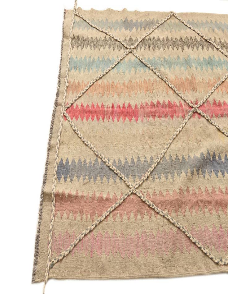 Detail image of  4' 8 x 6' 6  Hand Knotted Moroccan Wool Rug