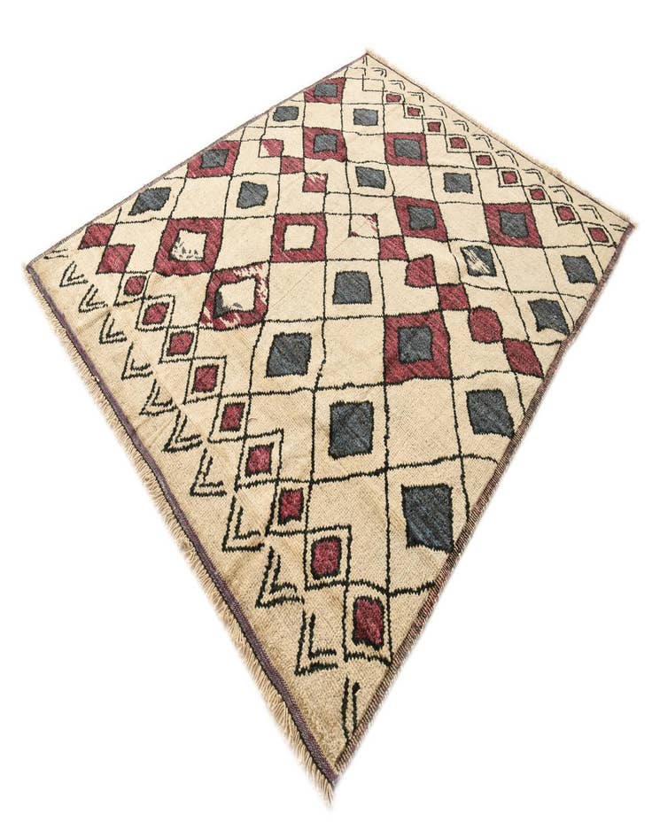 Detail image of  9' 3 x 10' 3  Hand Knotted Moroccan Wool Rug