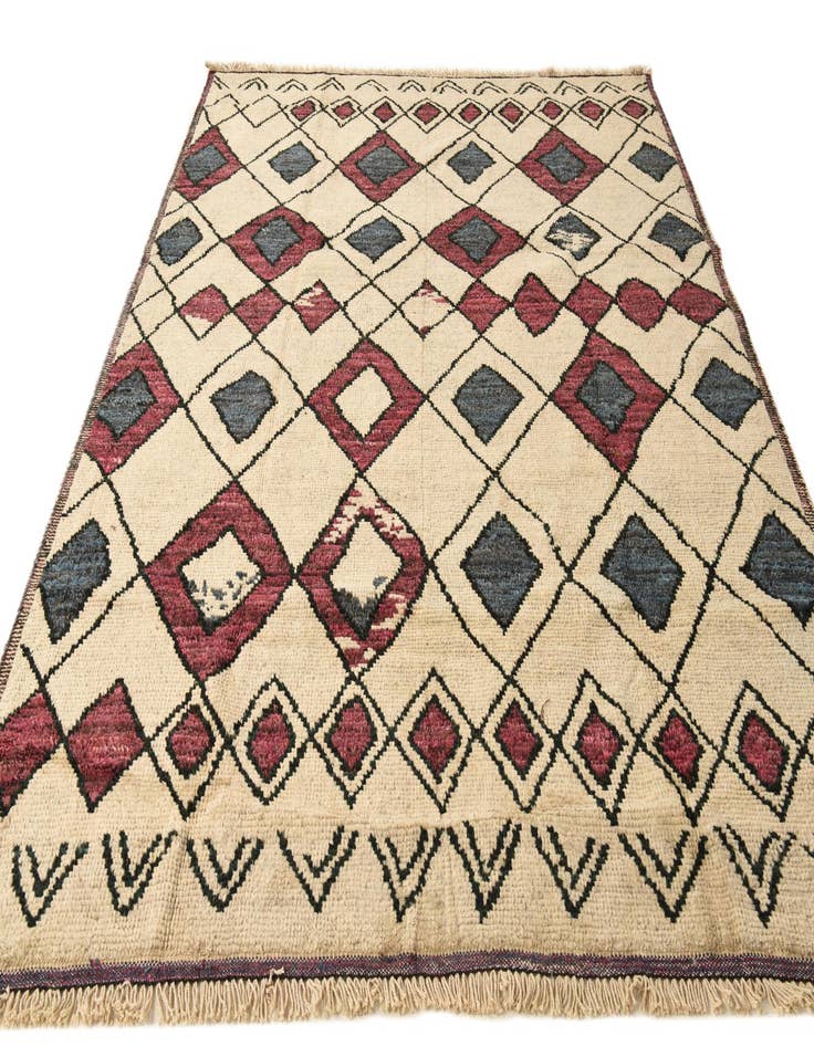 Detail image of  9' 3 x 10' 3  Hand Knotted Moroccan Wool Rug