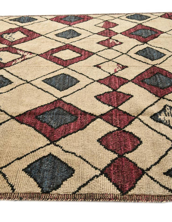 Detail image of  9' 3 x 10' 3  Hand Knotted Moroccan Wool Rug
