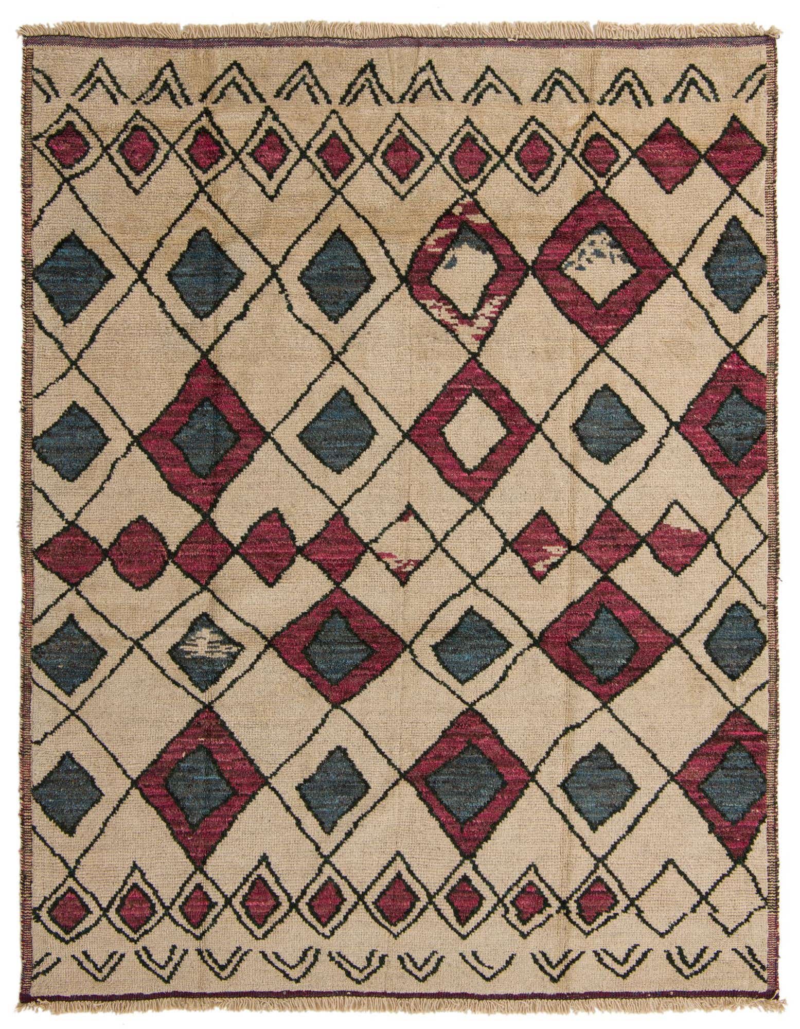 Primary image 9' 3 x 10' 3 Hand Knotted Moroccan Wool Rug
