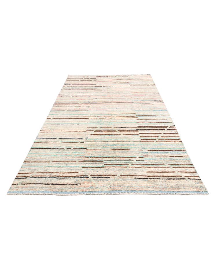 Detail image of  5' 10 x 8' 10  Hand Knotted Moroccan Wool Rug