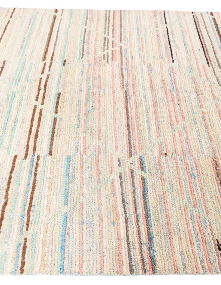 Detail image of  5' 10 x 8' 10  Hand Knotted Moroccan Wool Rug
