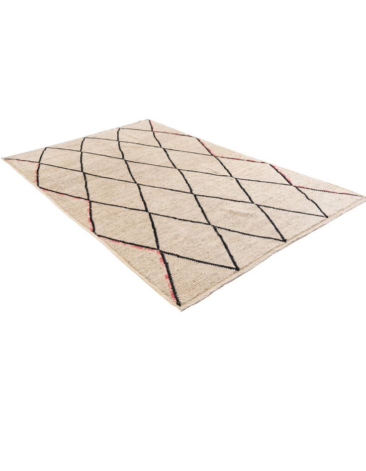 Detail image of  5' 3 x 8' 3  Hand Knotted Moroccan Wool Rug