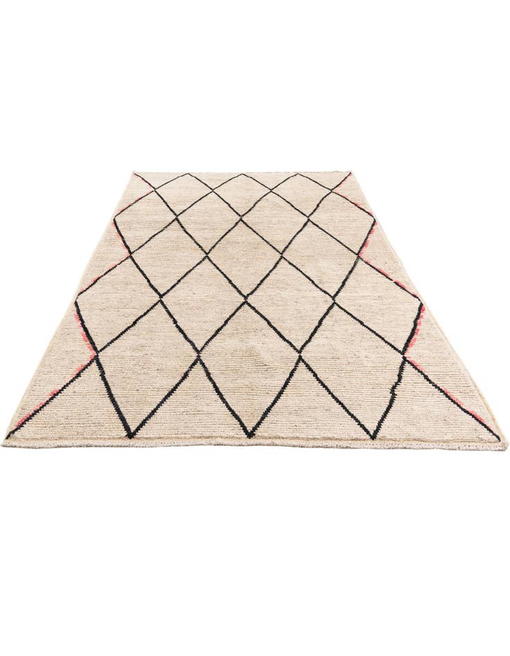 Detail image of  5' 3 x 8' 3  Hand Knotted Moroccan Wool Rug