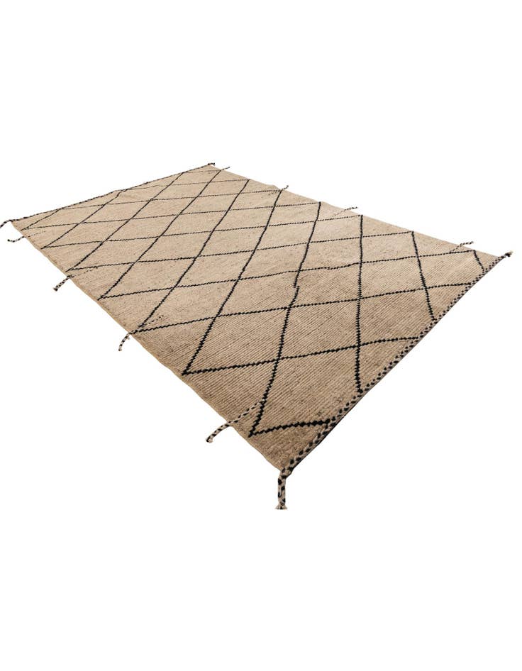 Detail image of  6' 2 x 9' 1  Hand Knotted Moroccan Wool Rug