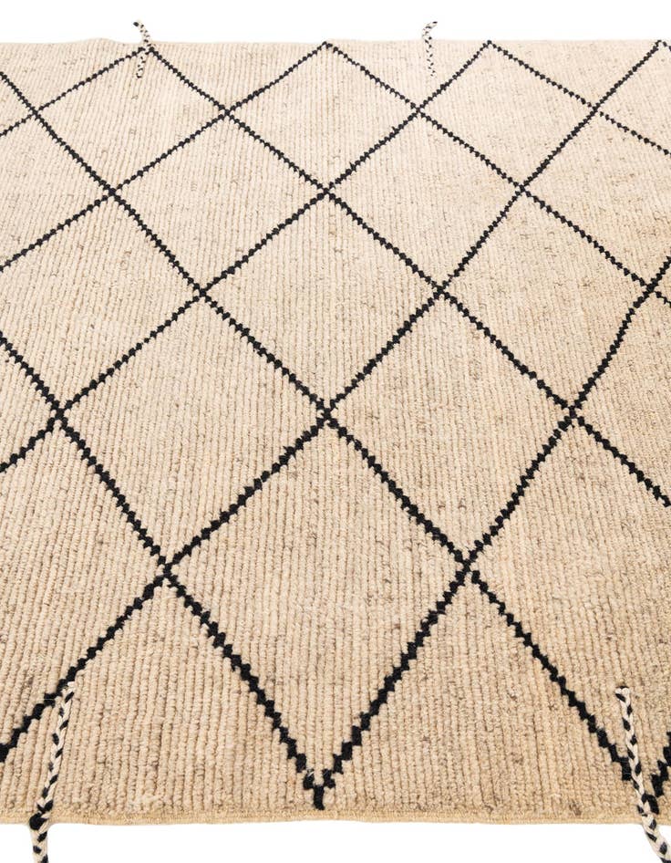 Detail image of  6' 2 x 9' 1  Hand Knotted Moroccan Wool Rug