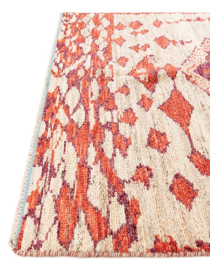 Detail image of  4' 10 x 7' 1  Hand Knotted Moroccan Wool Rug