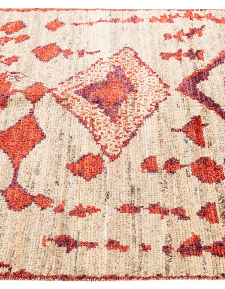 Detail image of  4' 10 x 7' 1  Hand Knotted Moroccan Wool Rug