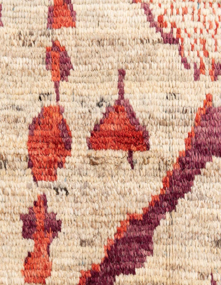 Detail image of  4' 10 x 7' 1  Hand Knotted Moroccan Wool Rug