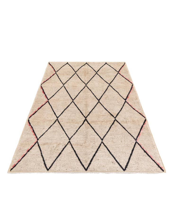 Detail image of  5' 4 x 7' 9  Hand Knotted Moroccan Wool Rug