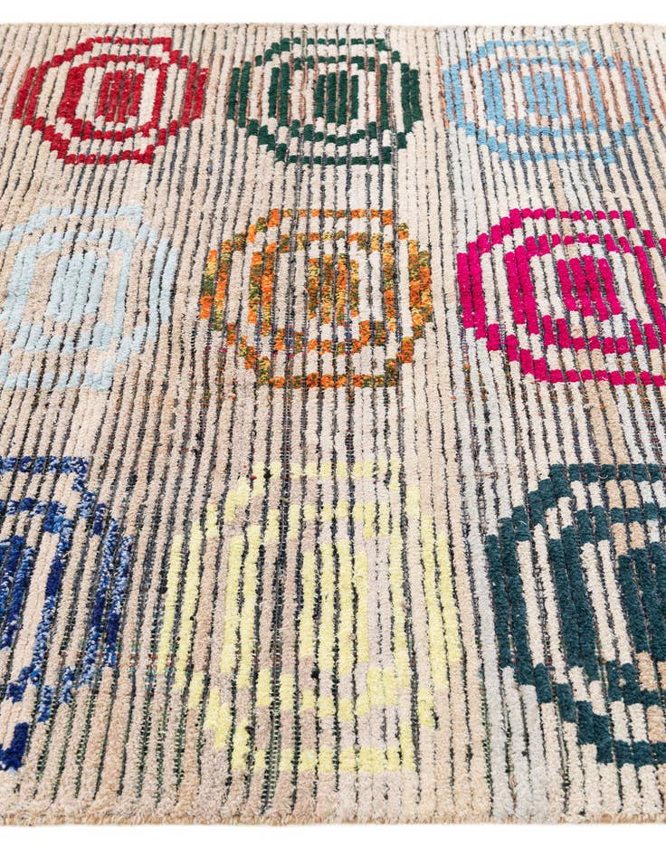 Detail image of  5' 6 x 8' 4  Hand Knotted Moroccan Wool Rug