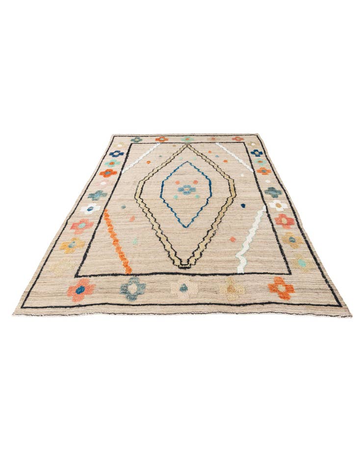 Detail image of  8' 1 x 10' 6  Hand Knotted Moroccan Wool Rug