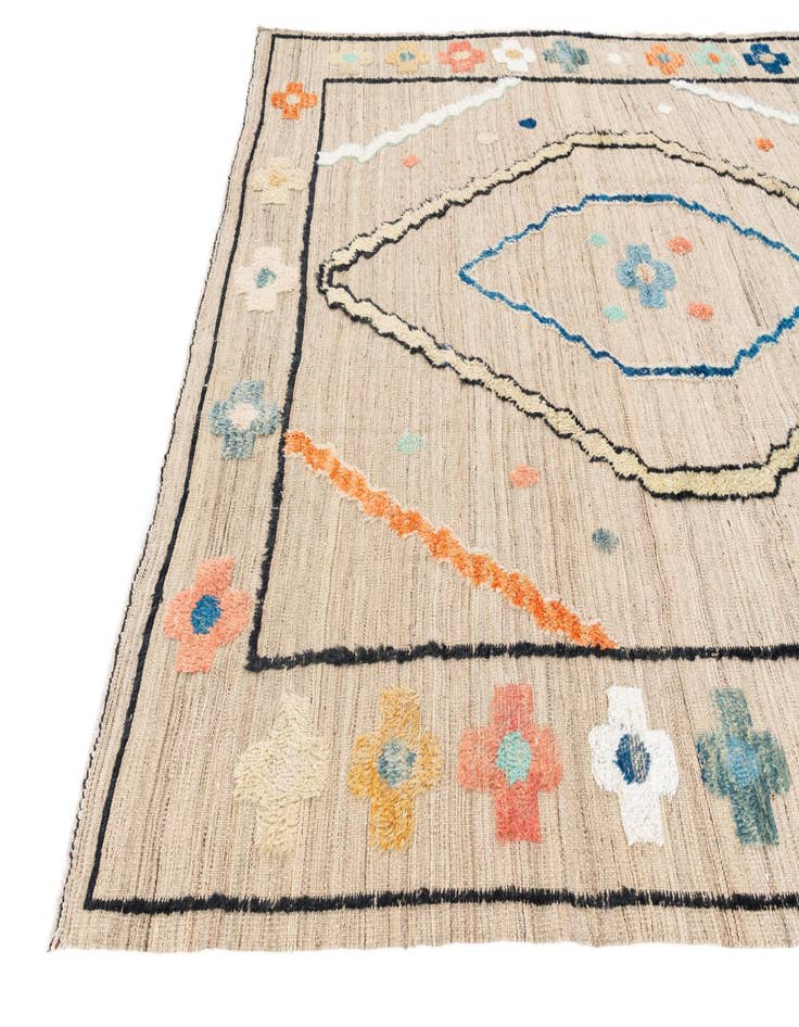 Detail image of  8' 1 x 10' 6  Hand Knotted Moroccan Wool Rug