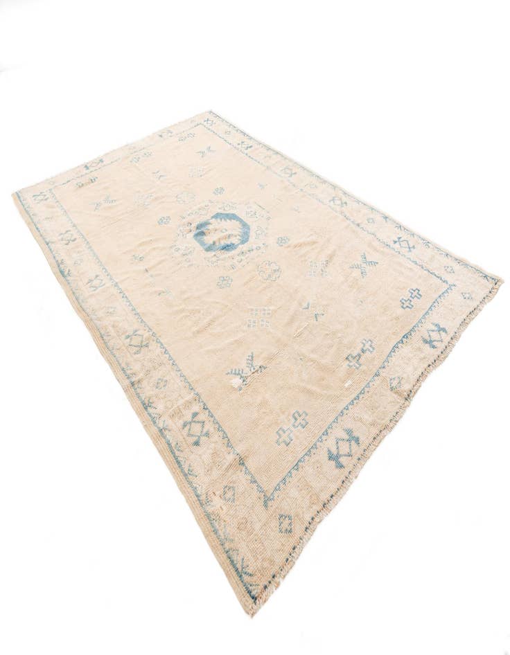 Detail image of  5' 2 x 8'  Hand Knotted Moroccan Wool Rug