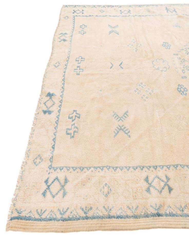 Detail image of  5' 2 x 8'  Hand Knotted Moroccan Wool Rug