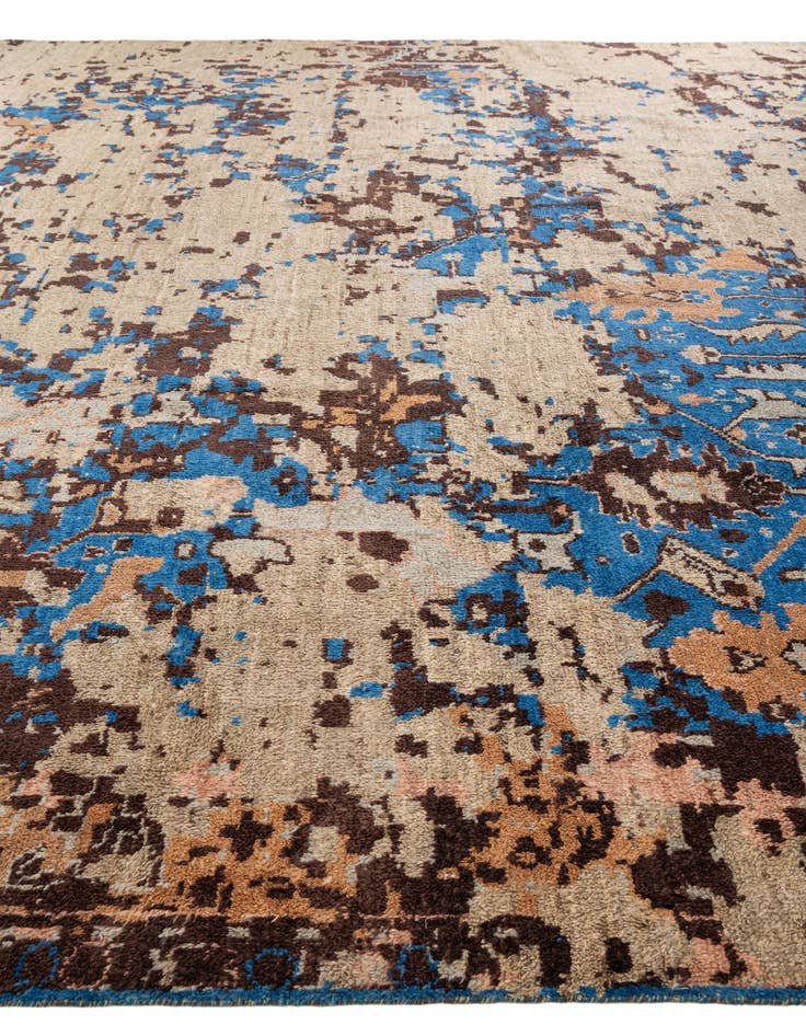 Detail image of  12' 4 x 15' 3  Hand Knotted Moroccan Wool Rug