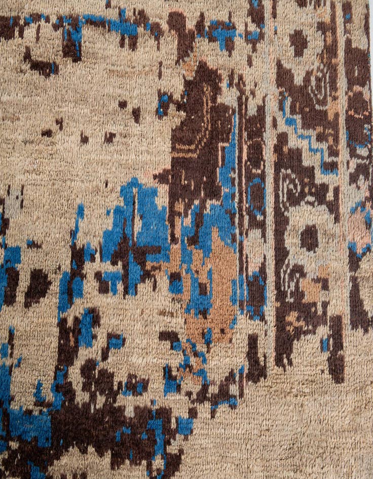 Detail image of  12' 4 x 15' 3  Hand Knotted Moroccan Wool Rug