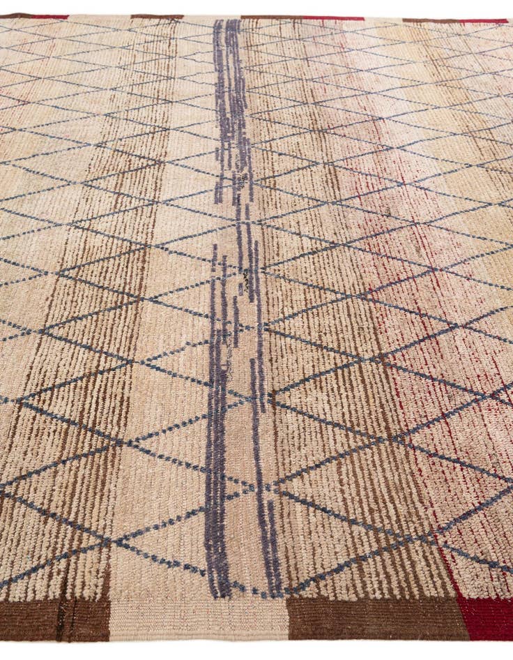 Detail image of  9' 2 x 10' 2  Hand Knotted Moroccan Wool Rug