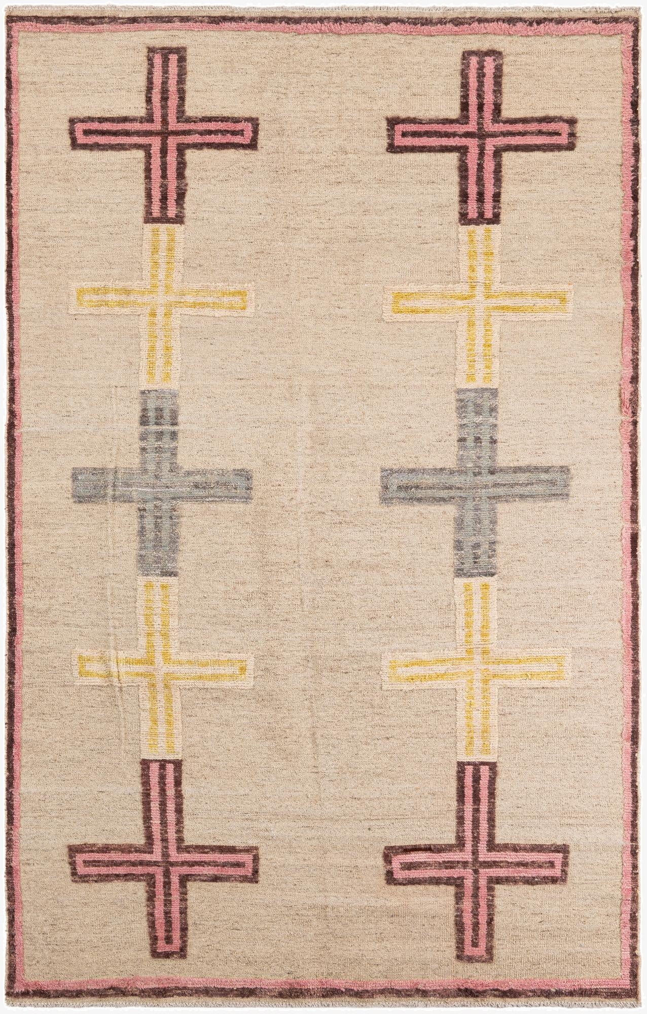  5' 10 x 9' 7  Hand Knotted Moroccan Wool Rug