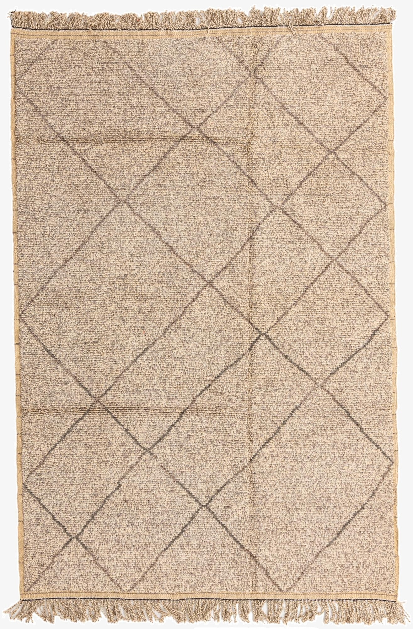  6' 2 x 9' 3  Hand Knotted Moroccan Wool Rug