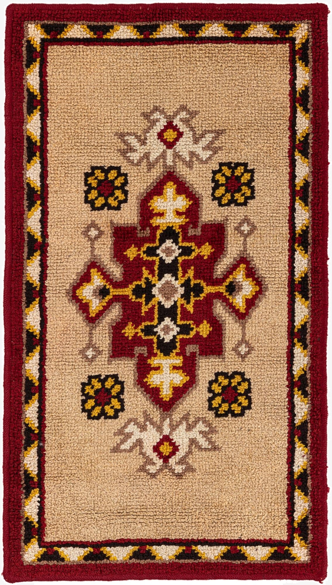  2' 6 x 4' 5  Hand Knotted Moroccan Wool Rug