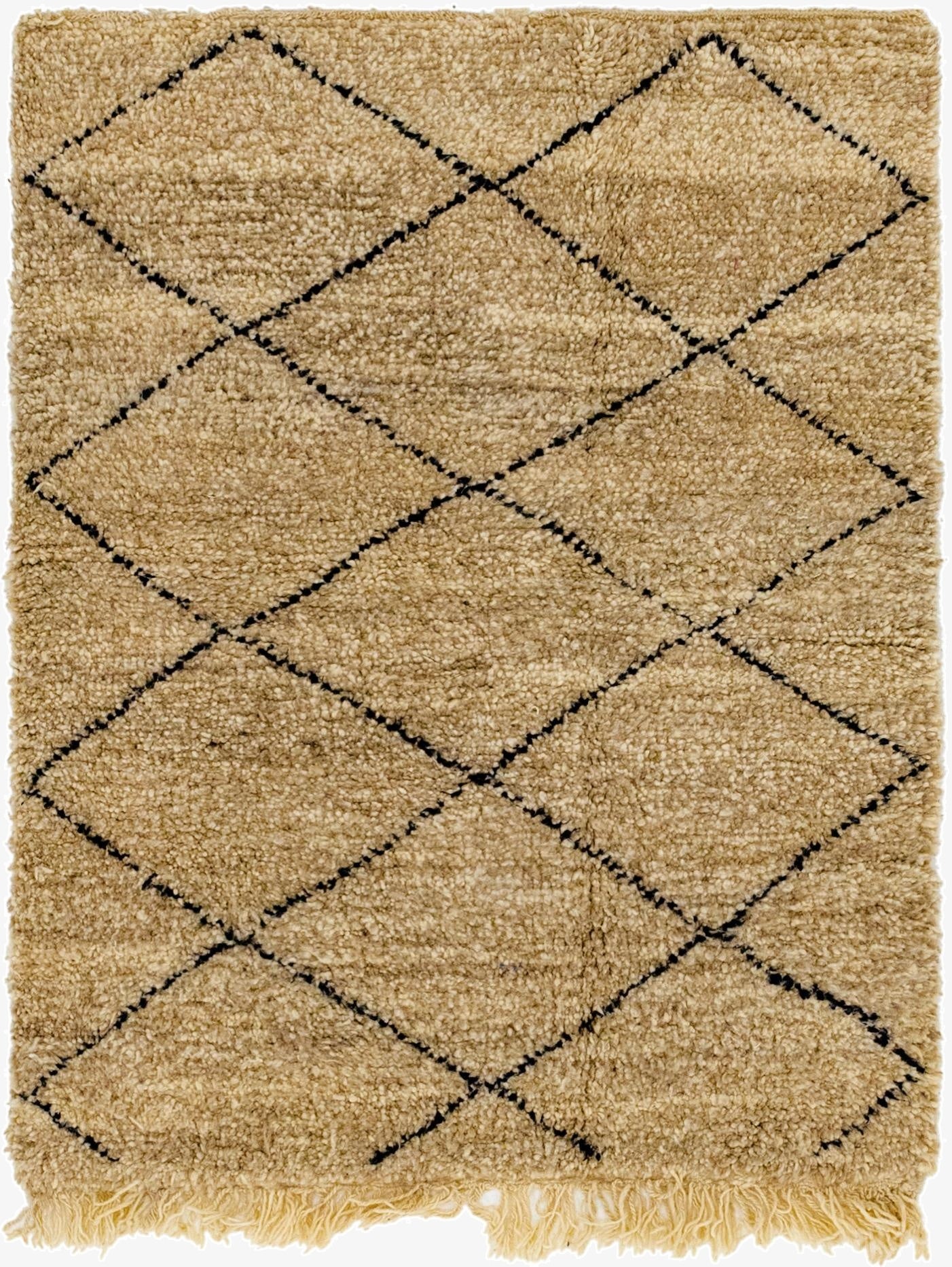  3' 10 x 5'  Hand Knotted Moroccan Wool Rug