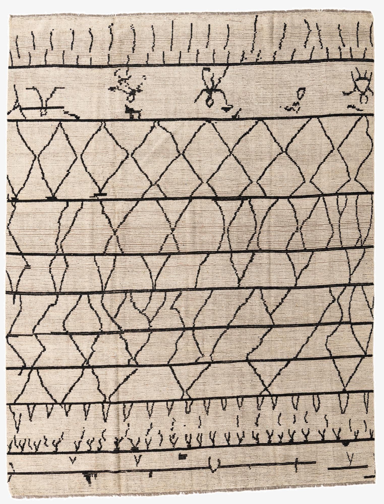  9' x 11' 7  Hand Knotted Moroccan Wool Rug