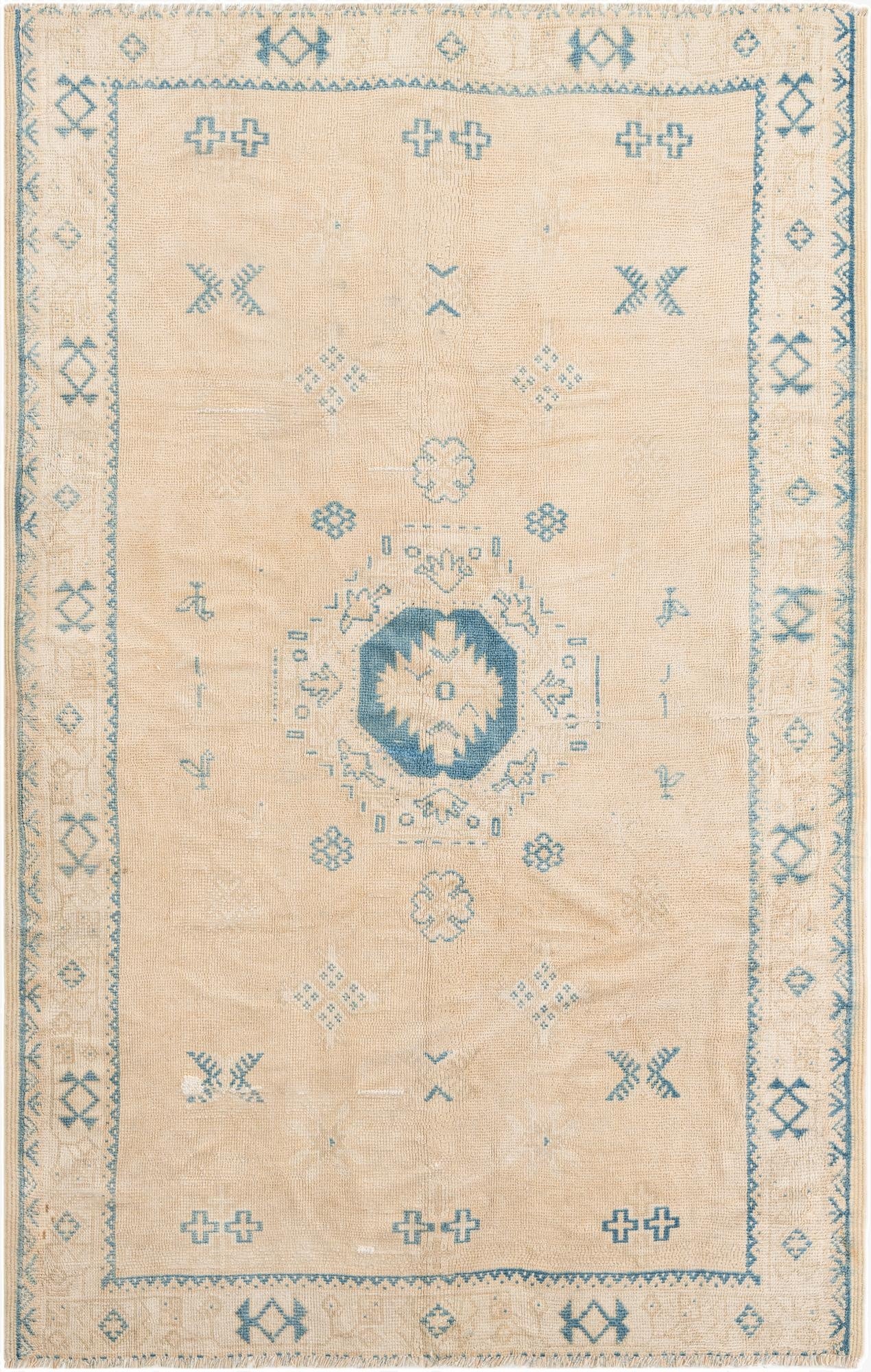  5' 2 x 8'  Hand Knotted Moroccan Wool Rug