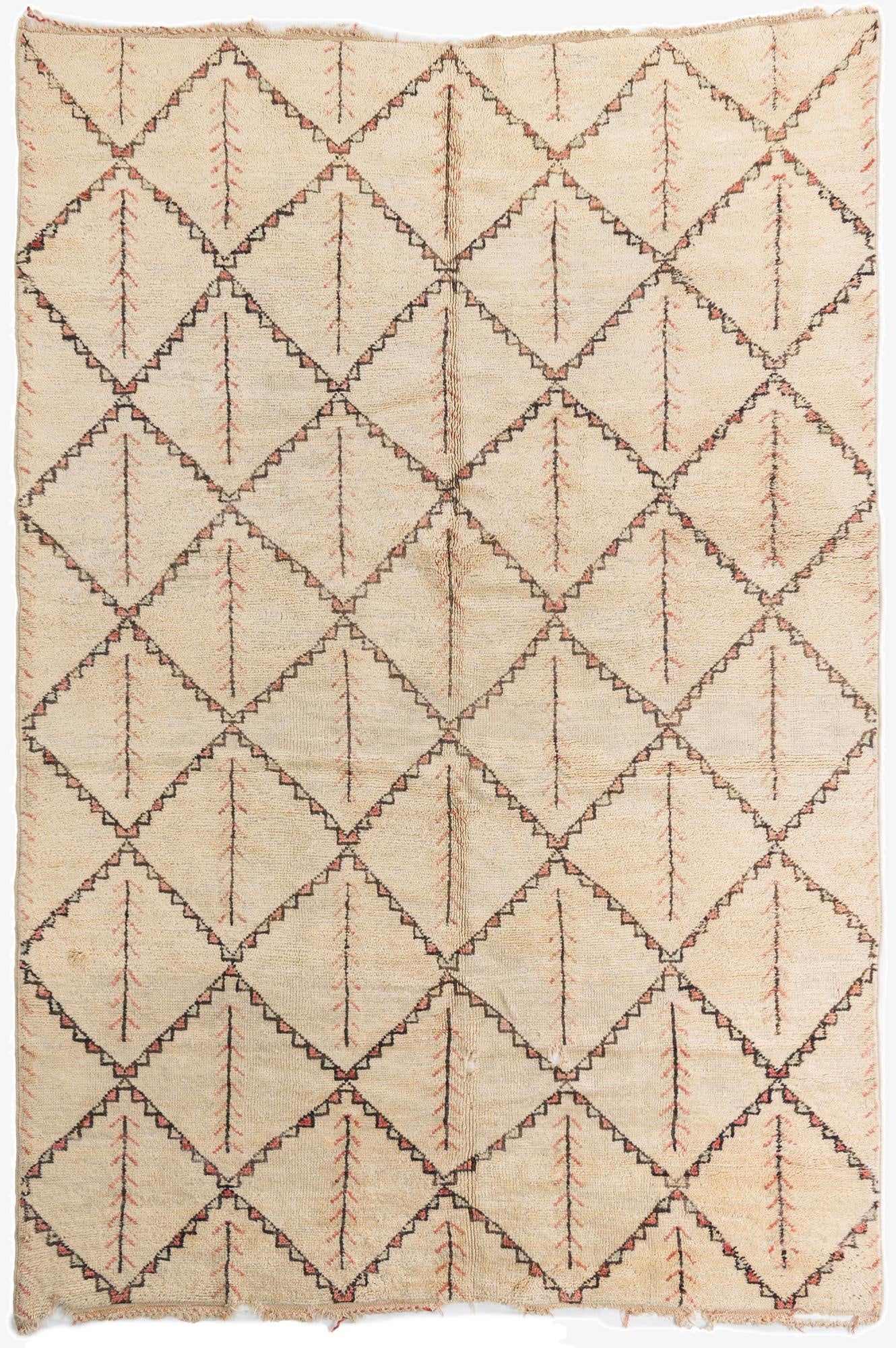 6' 8 x 9' 10  Hand Knotted Moroccan Wool Rug