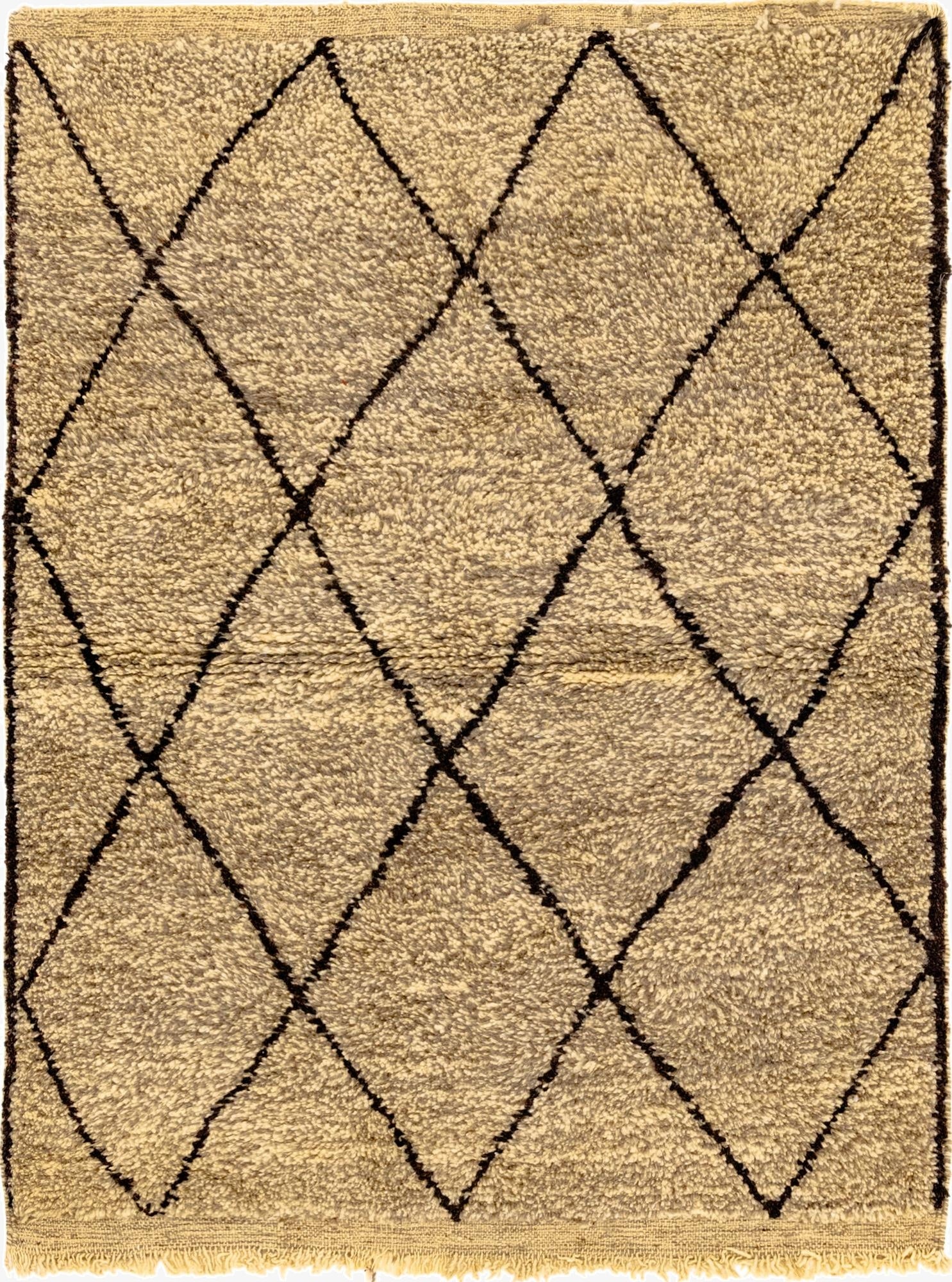  3' 6 x 4' 9  Hand Knotted Moroccan Wool Rug