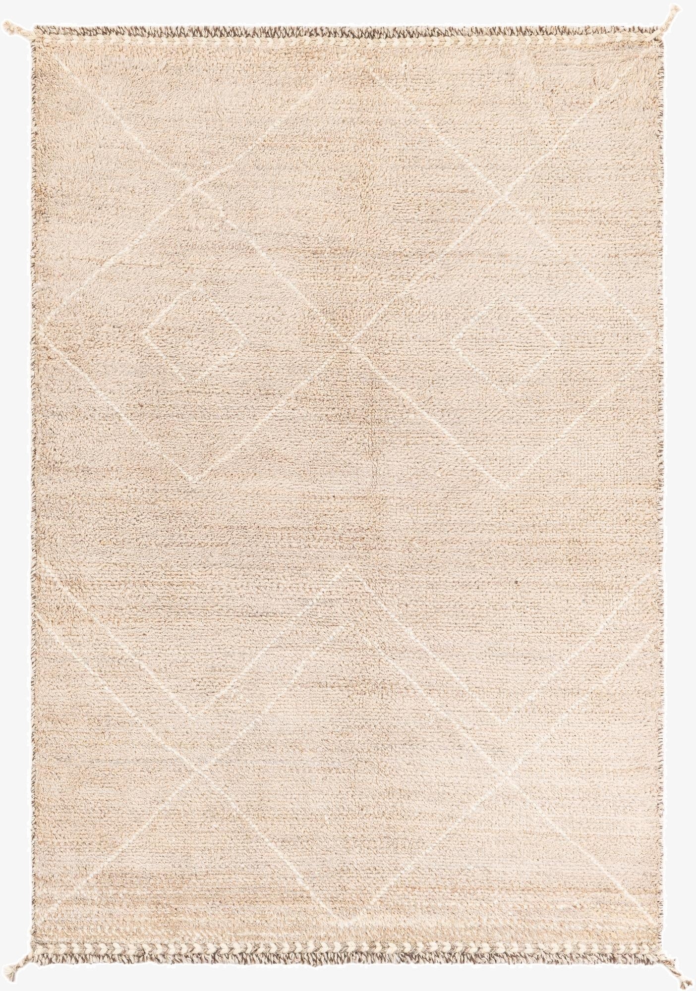  4' 2 x 6' 2  Hand Knotted Moroccan Wool Rug