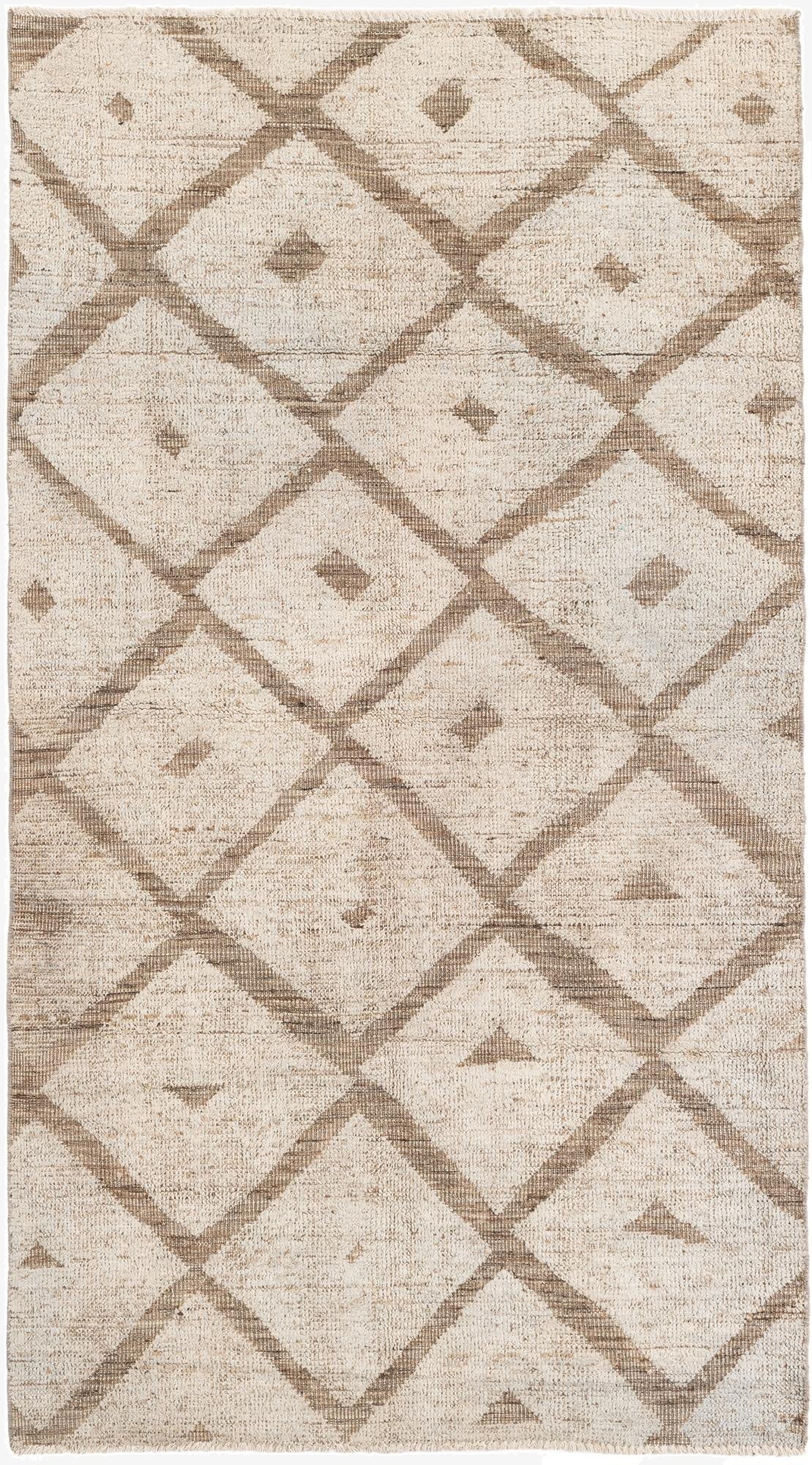  4' 3 x 7' 8  Hand Knotted Moroccan Wool Rug