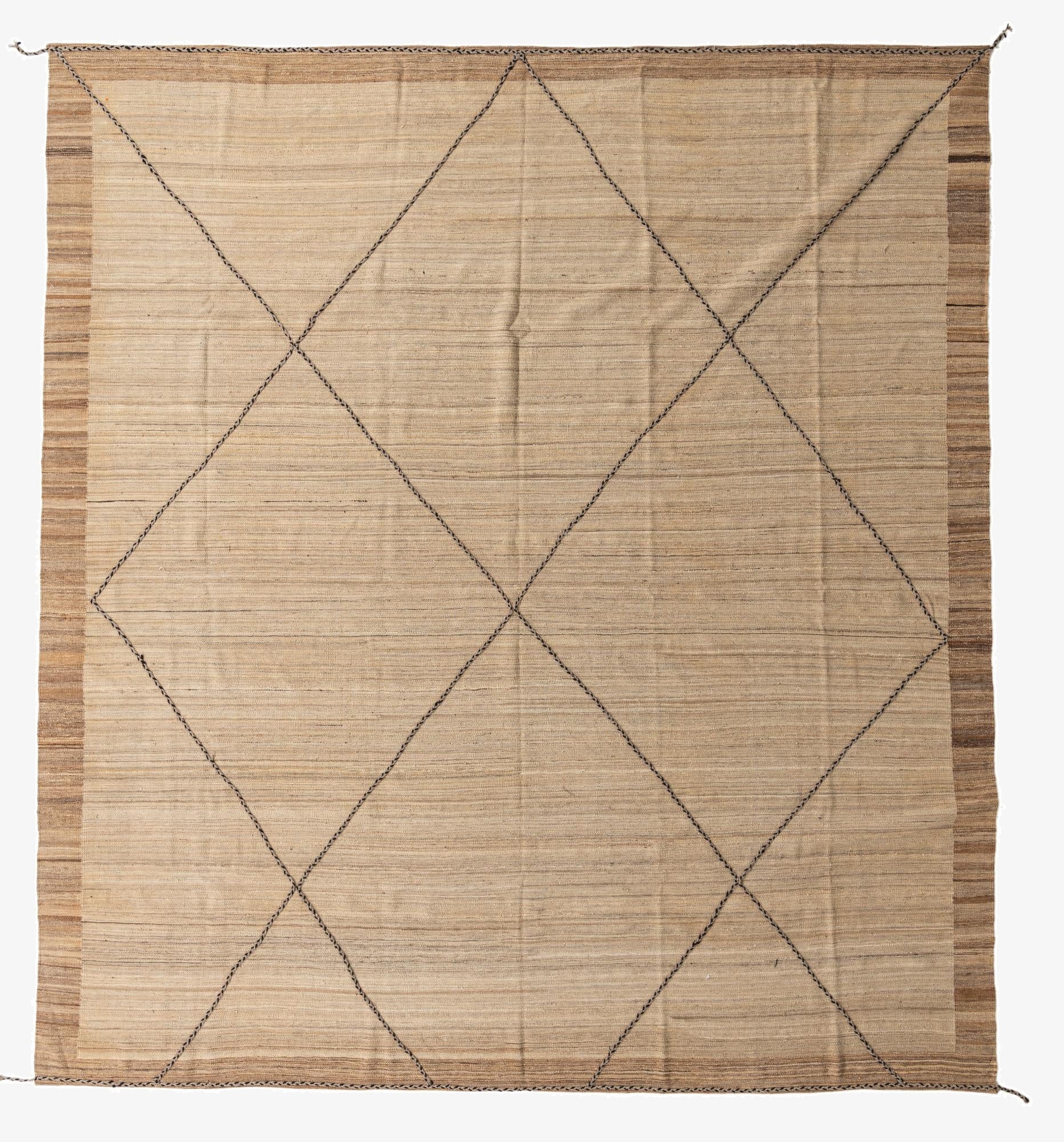  10' 9 x 11' 10  Hand Knotted Moroccan Wool Rug