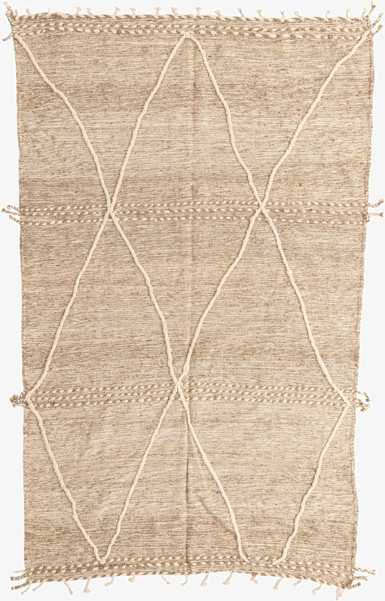  6' 4 x 9' 10  Hand Knotted Moroccan Wool Rug