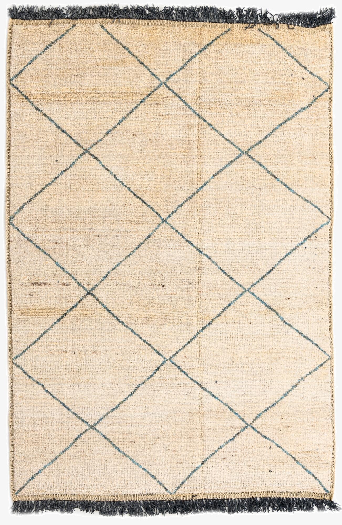  6' 3 x 9' 3  Hand Knotted Moroccan Wool Rug