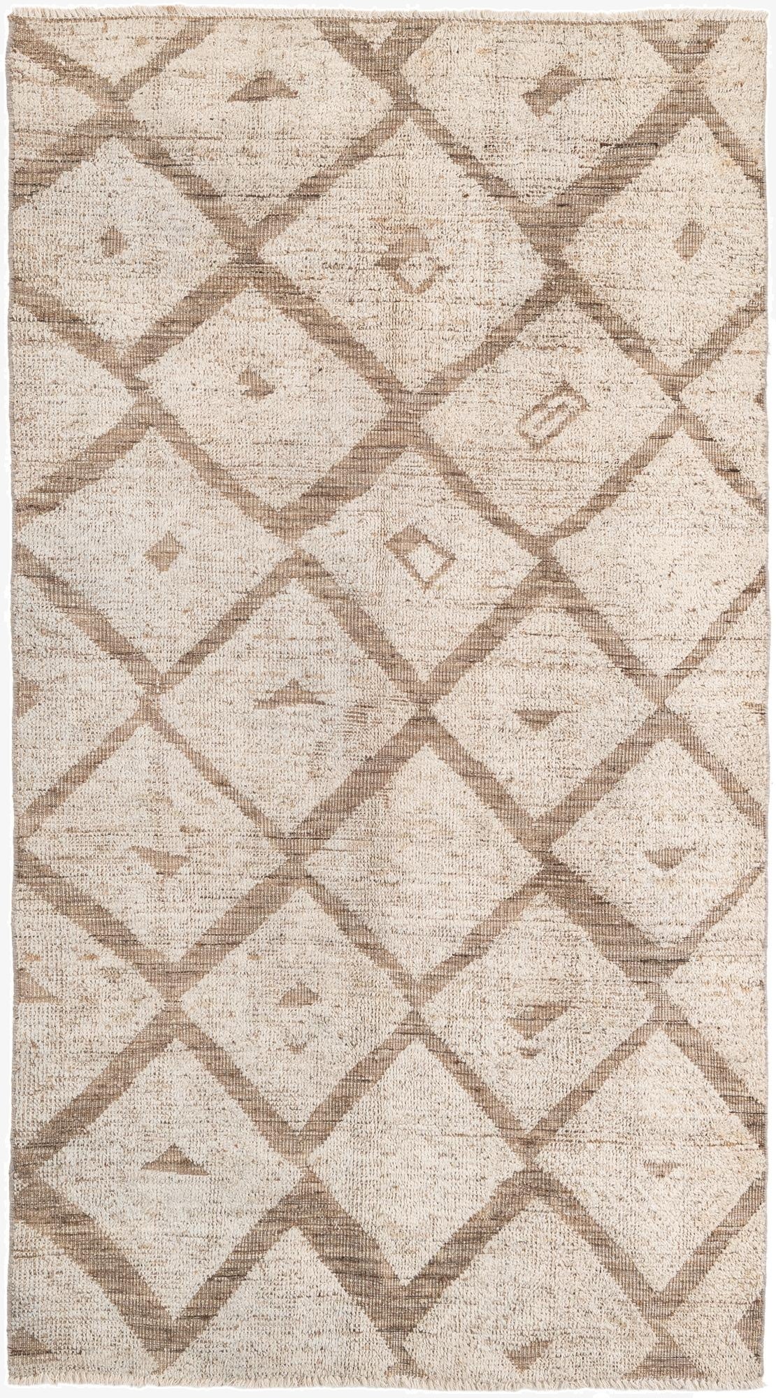  4' 4 x 7' 9  Hand Knotted Moroccan Wool Rug