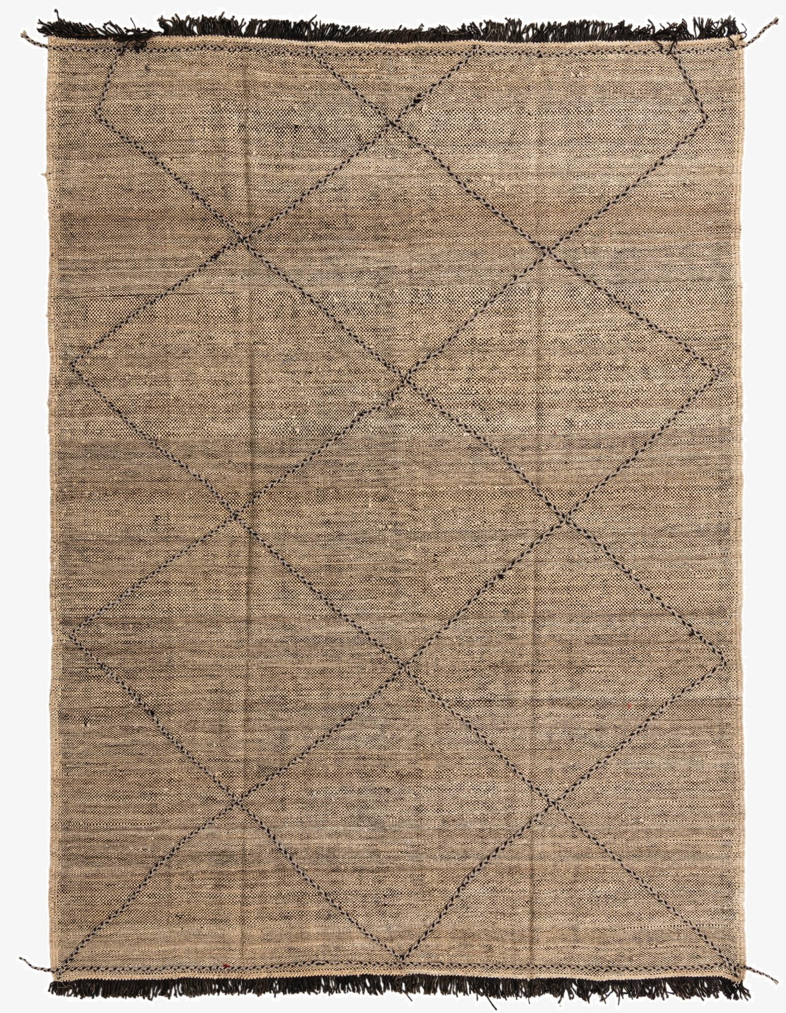  6' 10 x 9' 3  Hand Knotted Moroccan Wool Rug