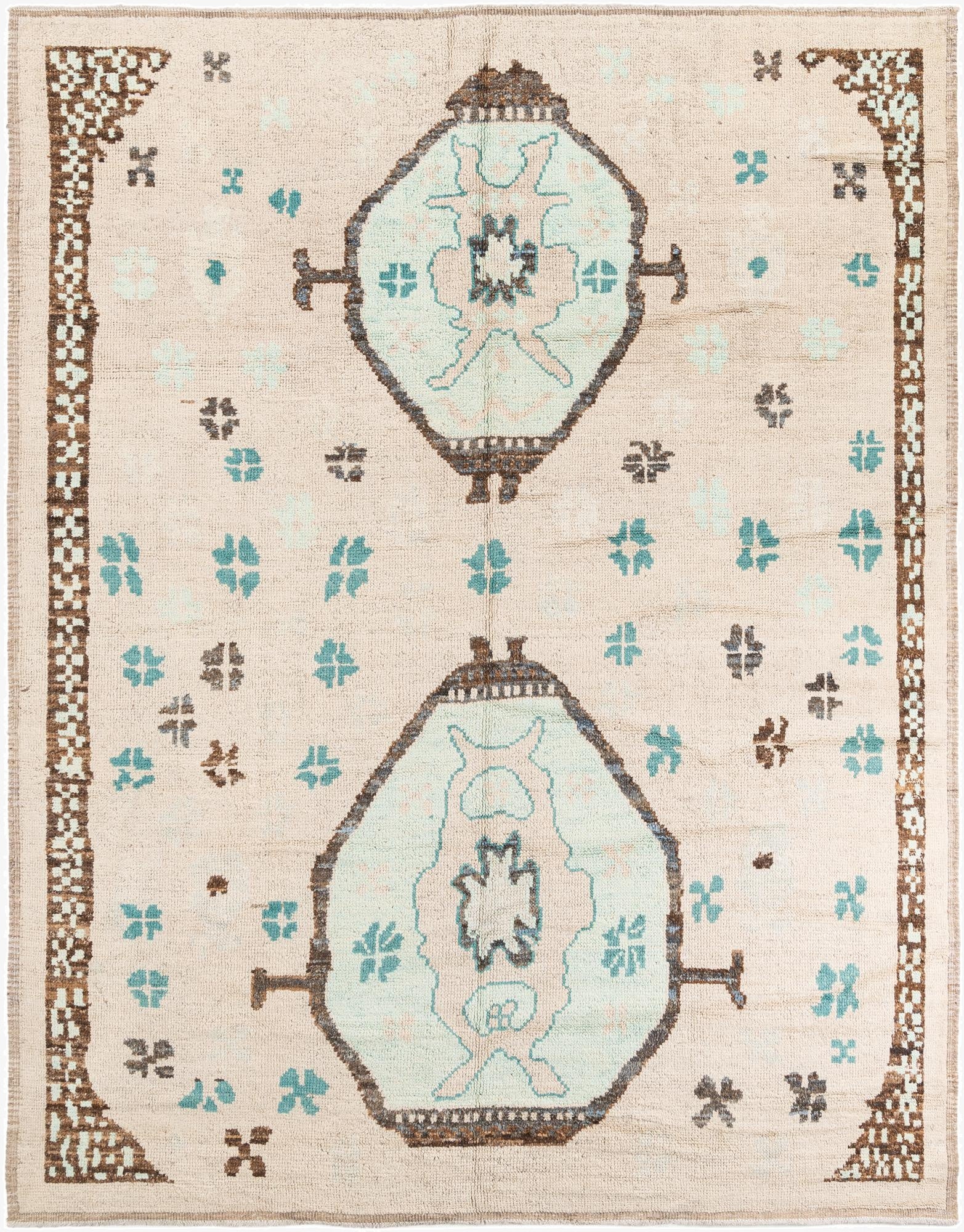  9' 7 x 12' 2  Hand Knotted Moroccan Wool Rug